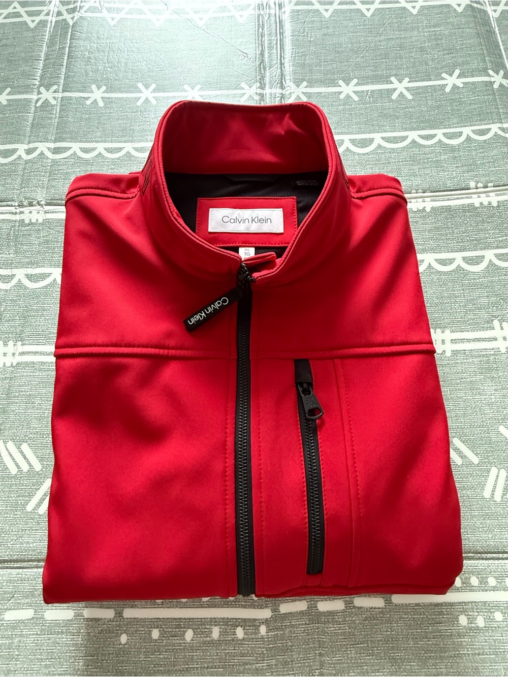 Calvin Klein Red Soft Shell Jacket Men’s XL Fleece Lined Full Zip - Picture 13 of 13
